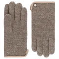 ROECKL Damen Walkhandschuhe Klassisch in Alpaca aus Schurwolle, Paar mit Lederpaspel und Wappen-Emblem