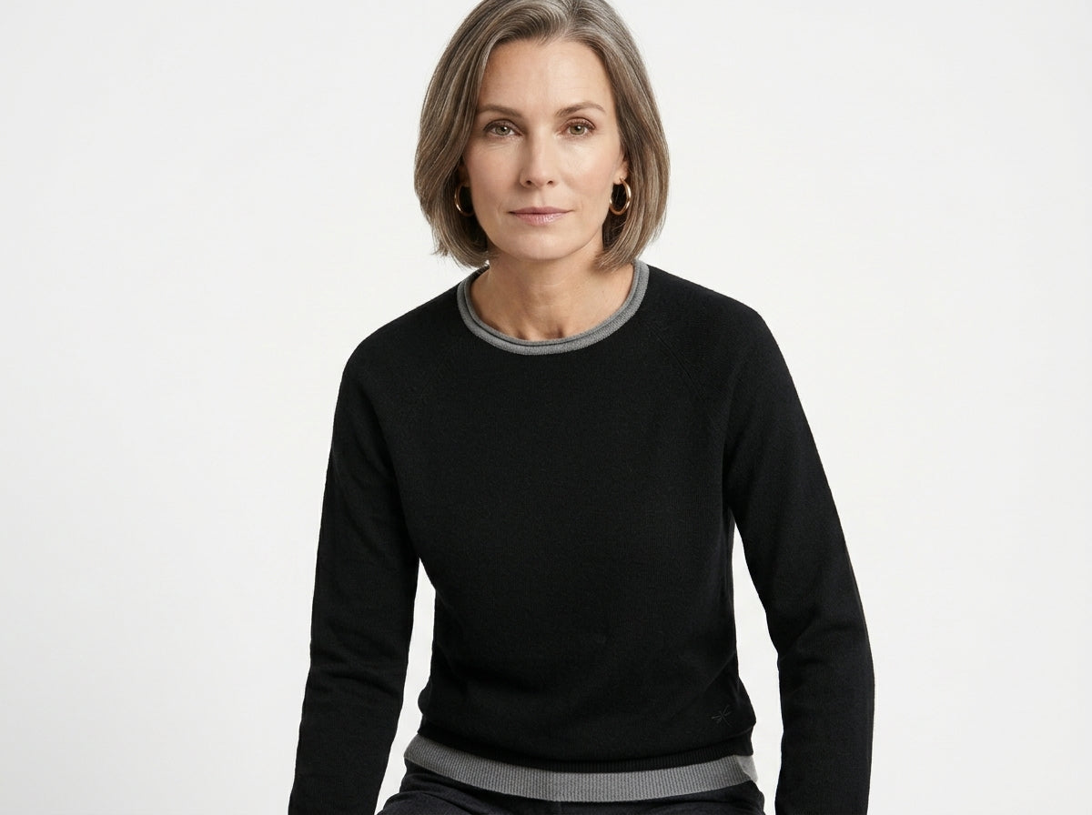 BTF-CPH Pullover BTFASTRID Schwarz – Detailansicht Strick