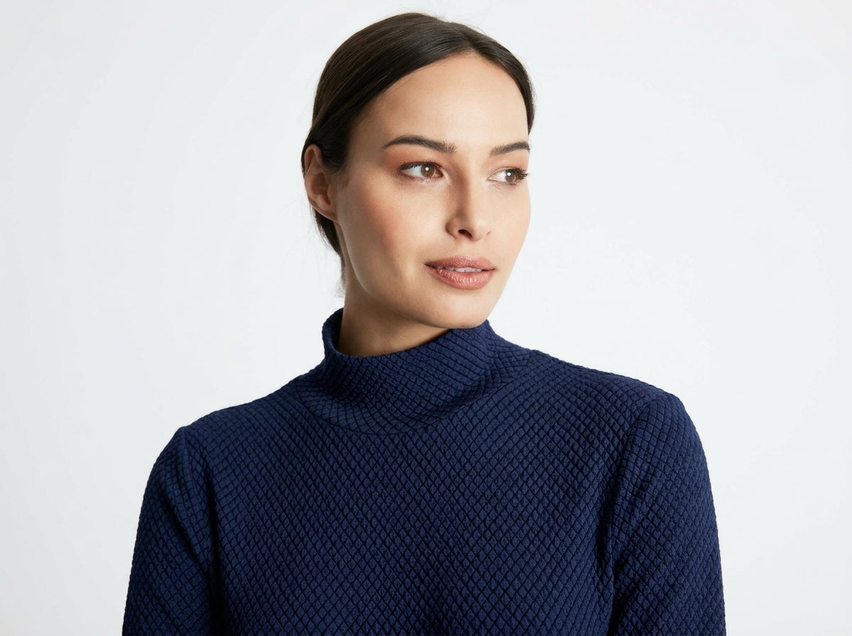 Fox's Kleid PANOLI Marineblau – Rückansicht mit Saumschlitz