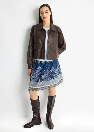 Fox's Kurzer Rock LACROS-W in Blau aus Jacquard mit Gummibund, Boutique Pepita Hamburg