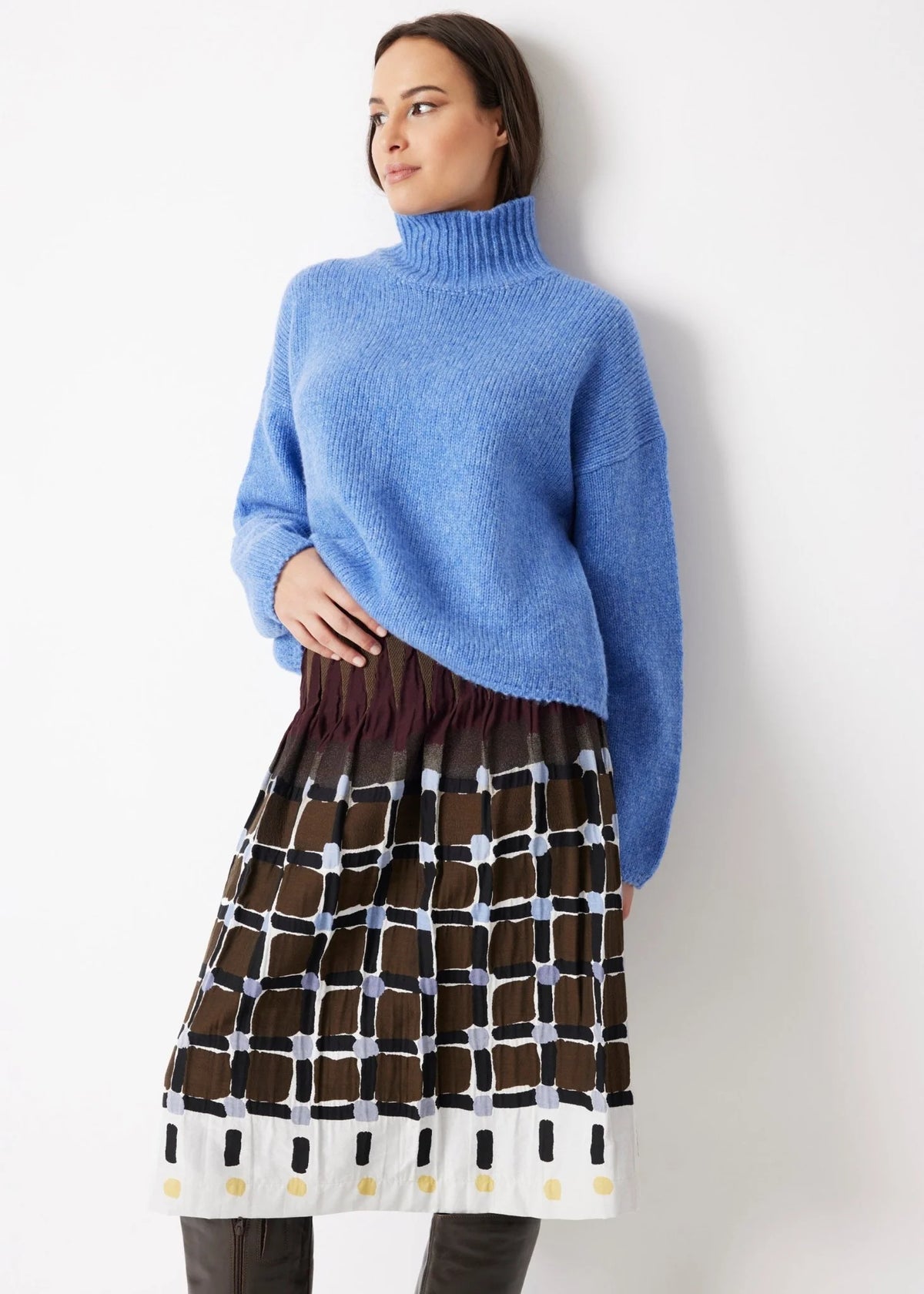 Fox's Strickpullover DEROLY in Blau, Rückansicht, Boutique Pepita Hamburg
