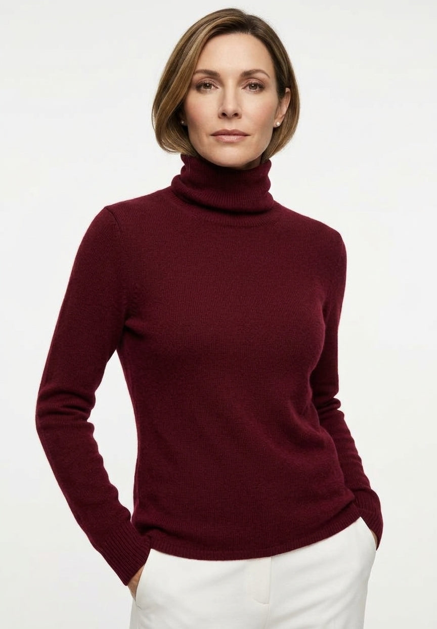 BTF-CPH Rollkragenpullover aus Kaschmir-Merino-Mischung in Burgundy für Damen