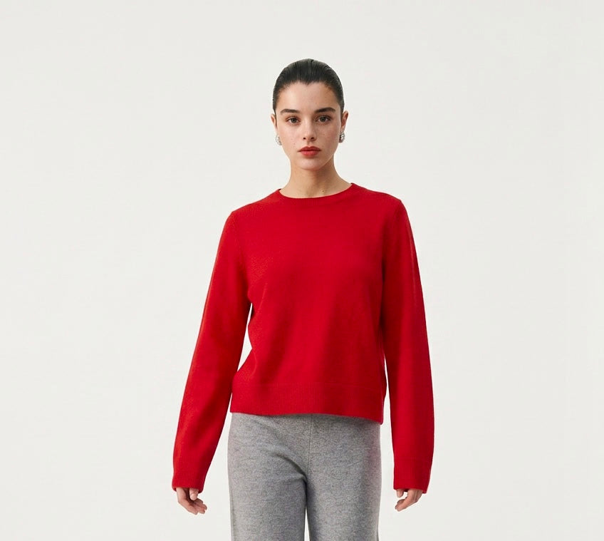 Cropped Pullover aus Bio-Schurwolle und Bio-Baumwolle (GOTS) von LANIUS – Boutique Pepita