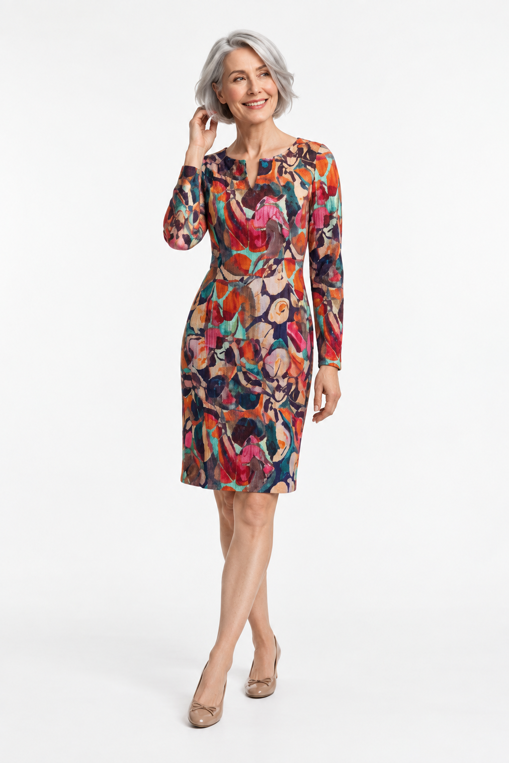Etuikleid EGENIA - zeitlos elegantes Damenkleid mit V-Ausschnitt von Boutique Pepita