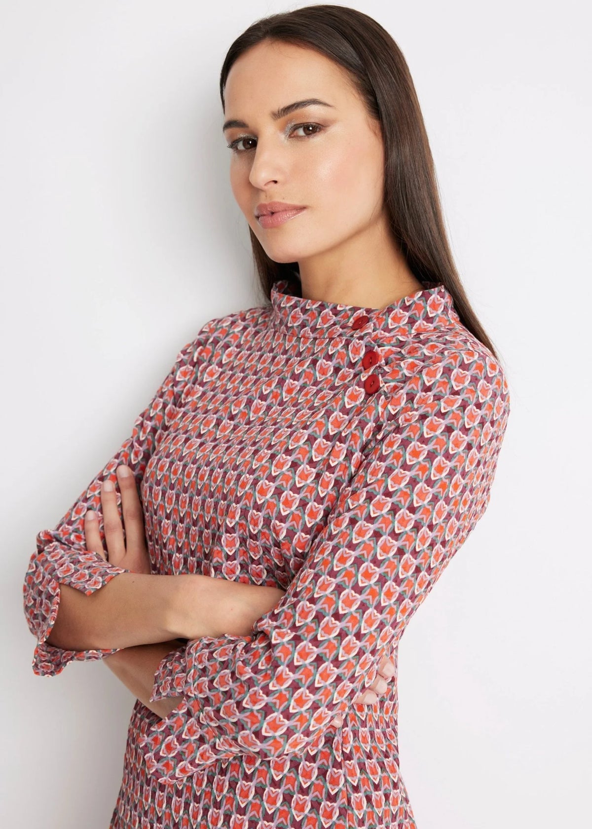 Fox's Kleid ELNYRA in Orange, Rückansicht, Boutique Pepita Hamburg