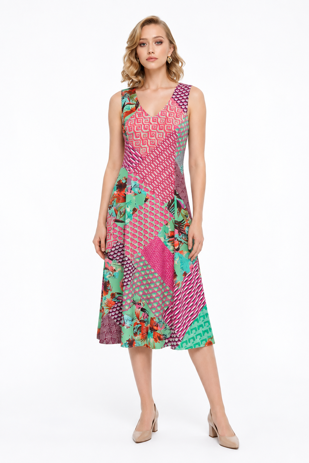 Fox's Kleid Variana mit V-Ausschnitt - elegantes Sommerkleid von Boutique Pepita