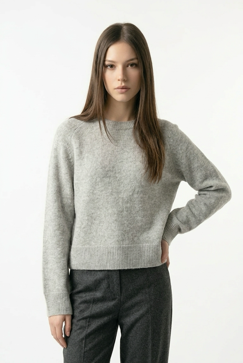 LANIUS Cropped Pullover GOTS aus Bio-Schurwolle und Bio-Baumwolle – Boutique Pepita – Ansicht 1