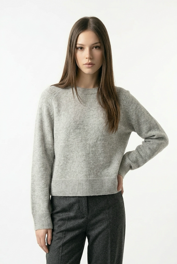 LANIUS Cropped Pullover GOTS aus Bio-Schurwolle und Bio-Baumwolle – Boutique Pepita – Ansicht 1