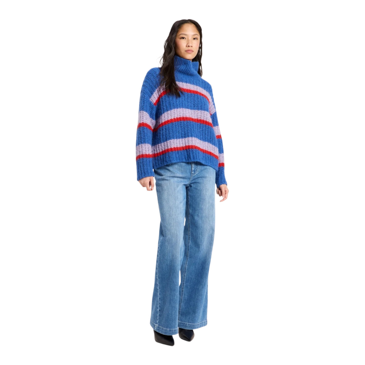 LANIUS Grobstrickpullover aus Alpakawolle mit Streifenmuster - Damenpullover von Boutique Pepita