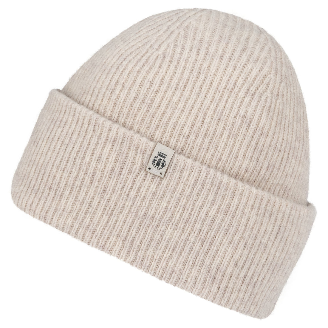Beige Feinstrickmütze von ROECKL aus 100 % RWS-Merinowolle, elegante Mütze für kalte Tage