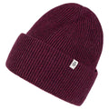 ROECKL Manhattan Mütze aus feinem RWS-Merinowolle, Seitenansicht, komfortabler Strickstil in Mulberry-Farbe